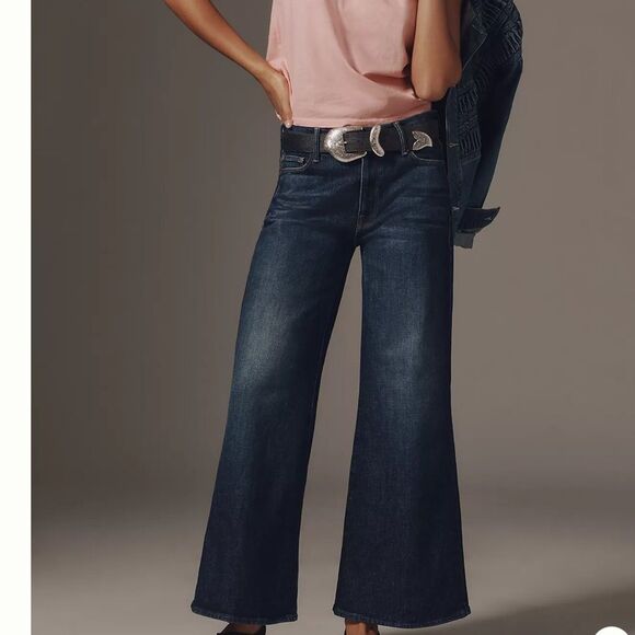 MOTHER Women’s the twister flood Dark Blue wide leg  Flare Jeans size 30 NWT! - Picture 1 of 16